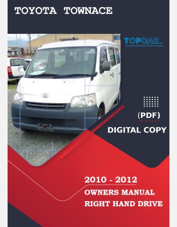 toyota townace 2010 2011 2012 owners manual in english